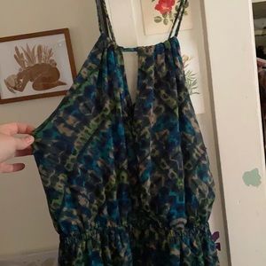 Forever 21 green and blue halter maxi dress